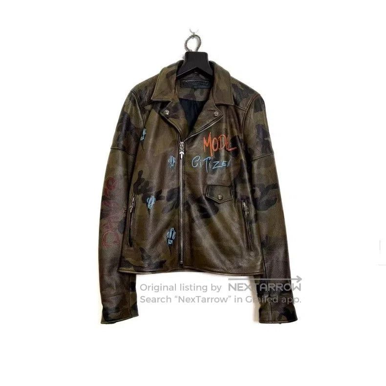 Chrome Hearts Chrome Hearts Hand-painted Camo Leather Jacket- Size US M / EU 48-50 / 2 - 2 Thumbnail