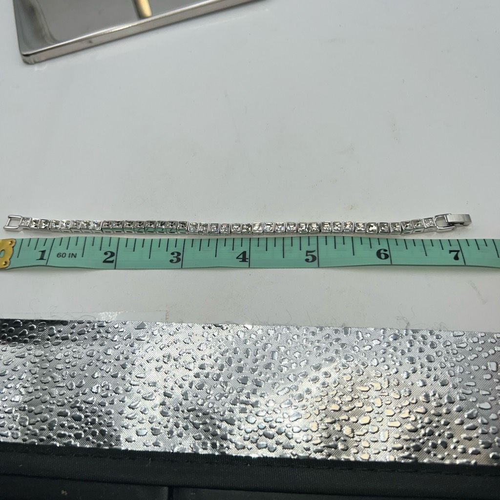 Swarovski Swarovski Princess Cut Tennis Bracelet with Extender Size ONE SIZE - 4 Thumbnail