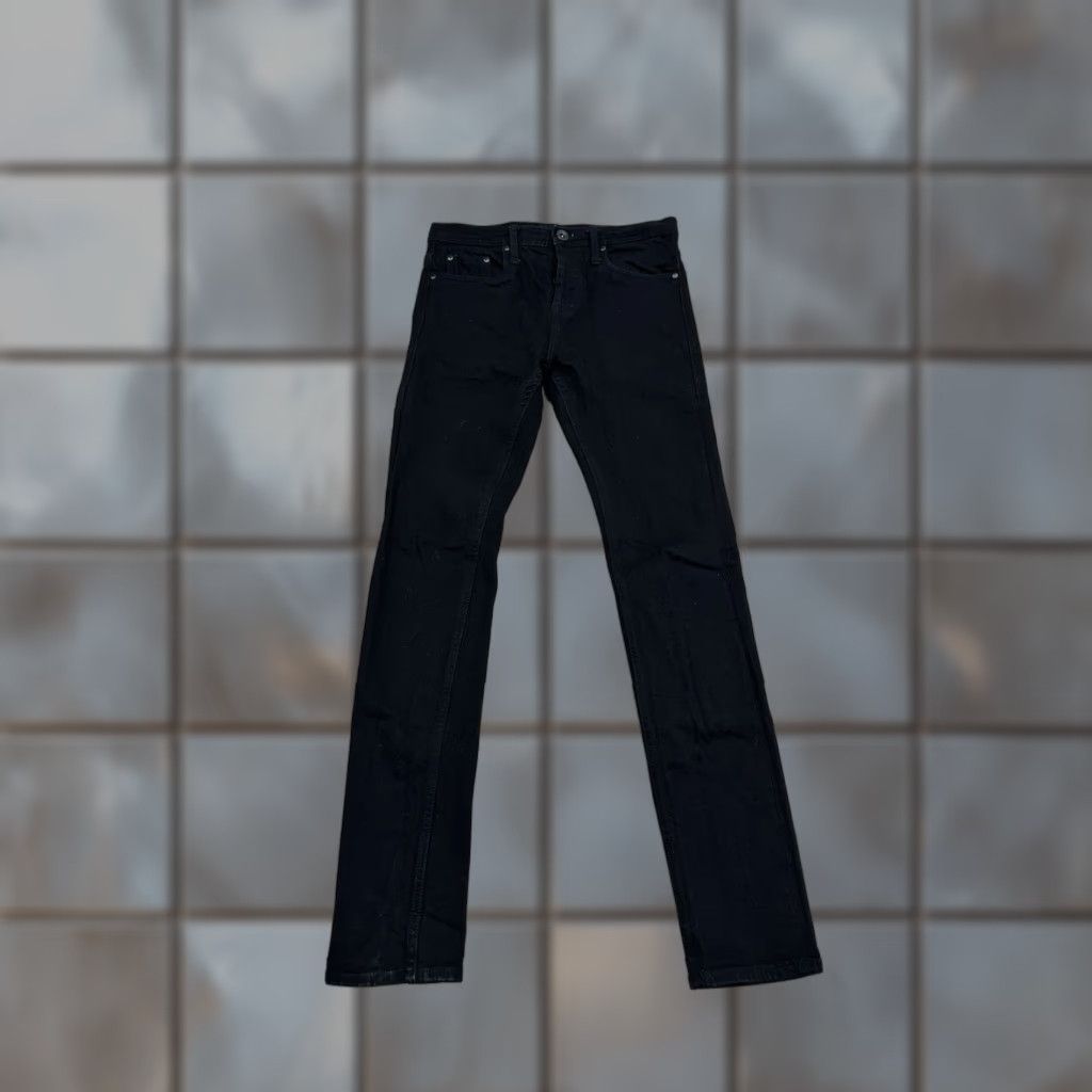 The Unbranded Brand Unbranded Ub244 Tapered Selvedge Denim Black Button Fly Jeans 29 Regular Men 29x31 Medium Rise Stretch 5-Pocket Denim Jeans Size US 29 - 1 Thumbnail