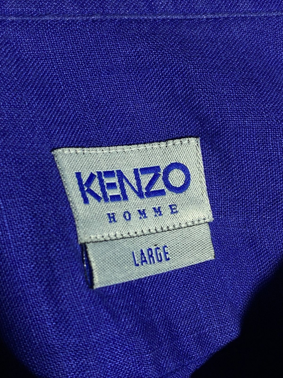 Kenzo Vintage Kenzo Homme Royal Blue Linen Shirt Old Money Size US L / EU 52-54 / 3 - 15 Thumbnail