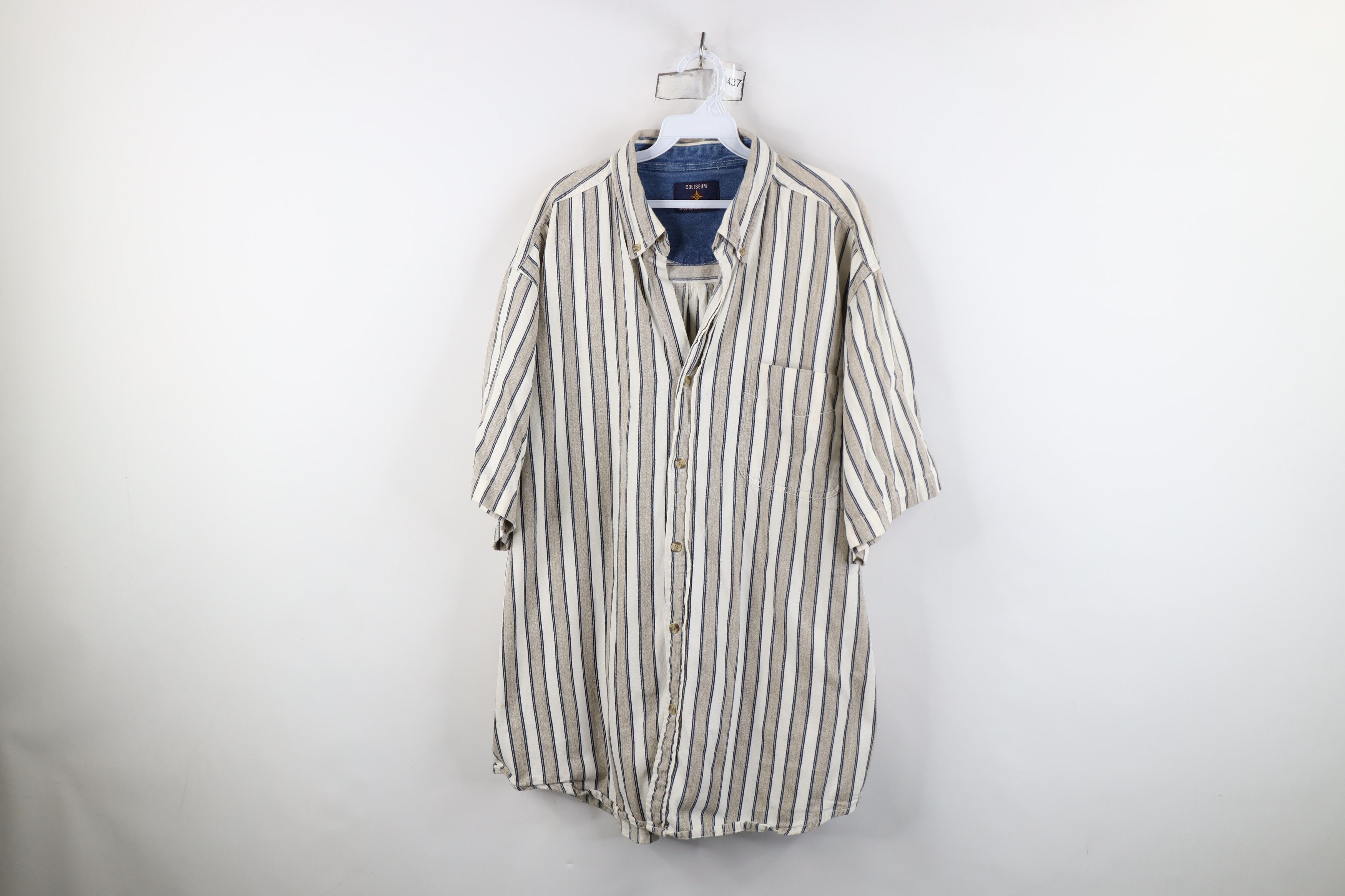 Vintage Vintage 90s Streetwear Baggy Fit Striped Button Down Shirt Size US XXL / EU 58 / 5 - 1 Thumbnail