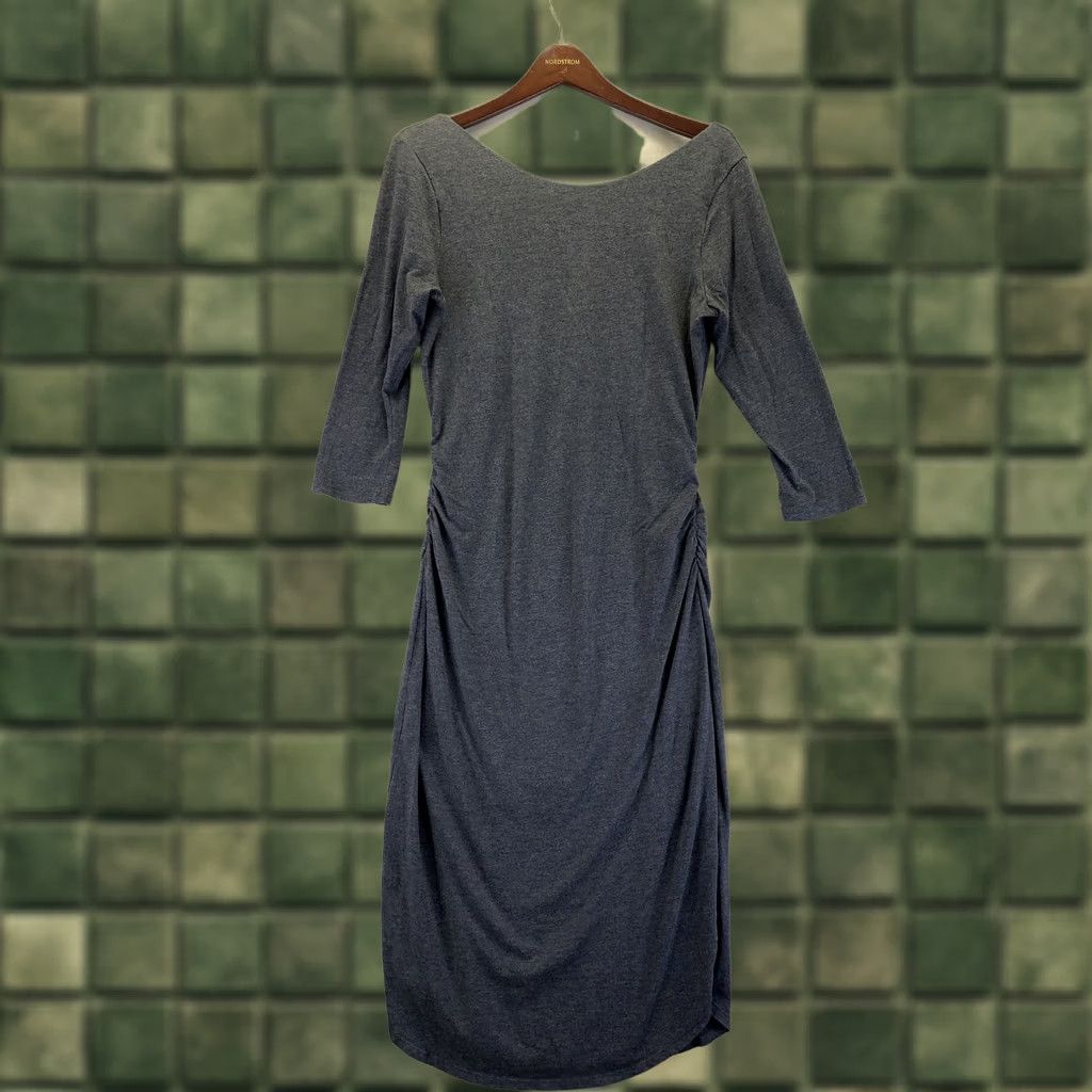 Athleta Athleta Dress Womens Gray Scoop Back 3/4 Sleeve Rouched Sides Size M-7887 Size M / US 6-8 / IT 42-44 - 1 Thumbnail