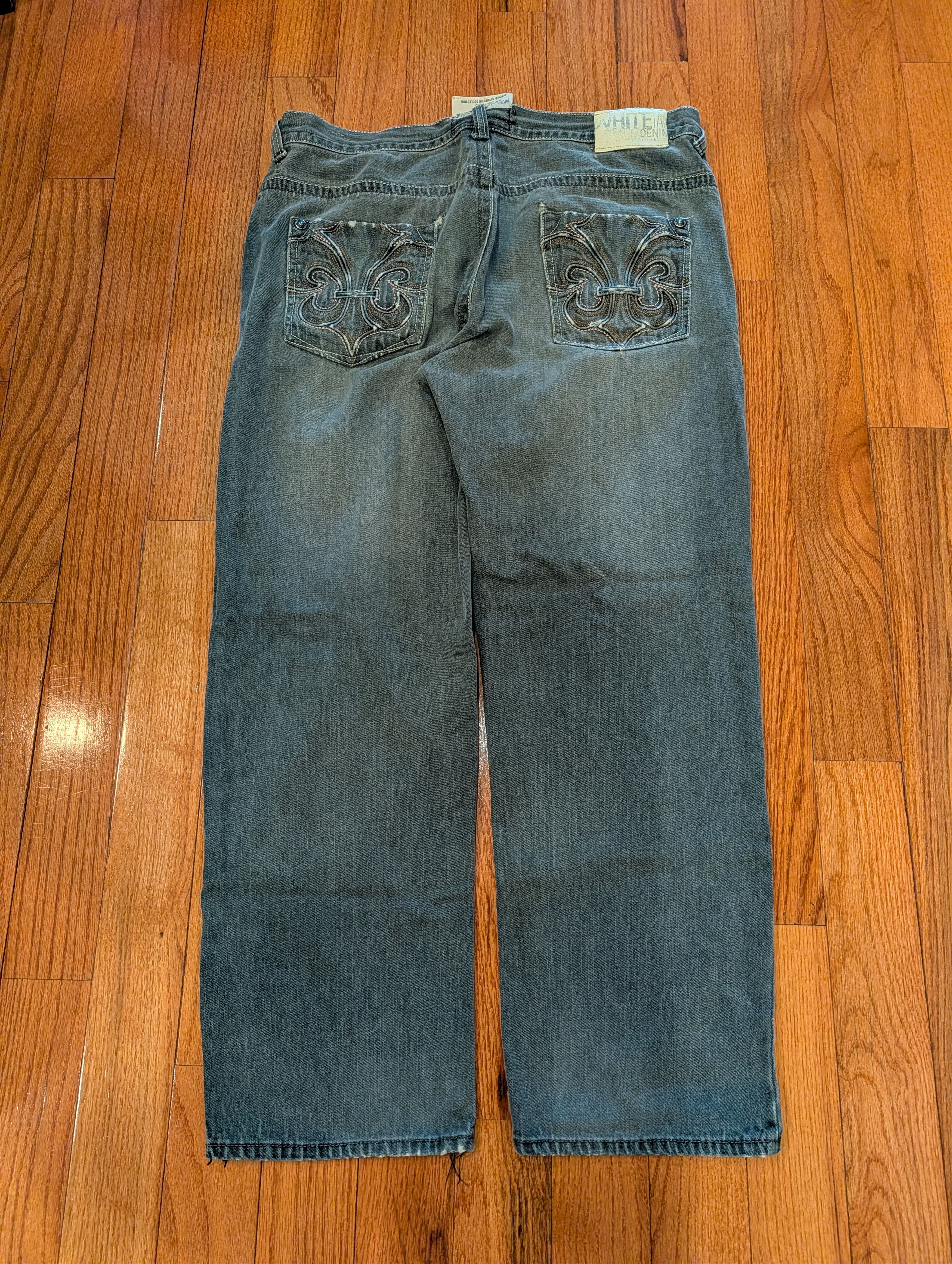 Southpole White Tag Premium Y2K Baggy Embroidered Jeans 40X32 Fleur Size US 40 / EU 56 - 1 Thumbnail