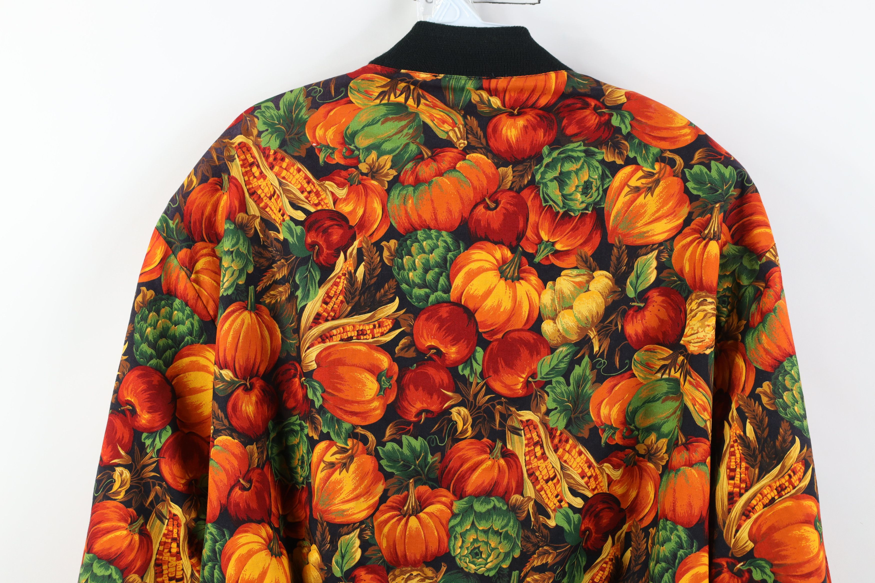 Vintage Vintage 90s Streetwear Pumpkin Corn Full Zip Bomber Jacket Size ONE SIZE - 10 Thumbnail