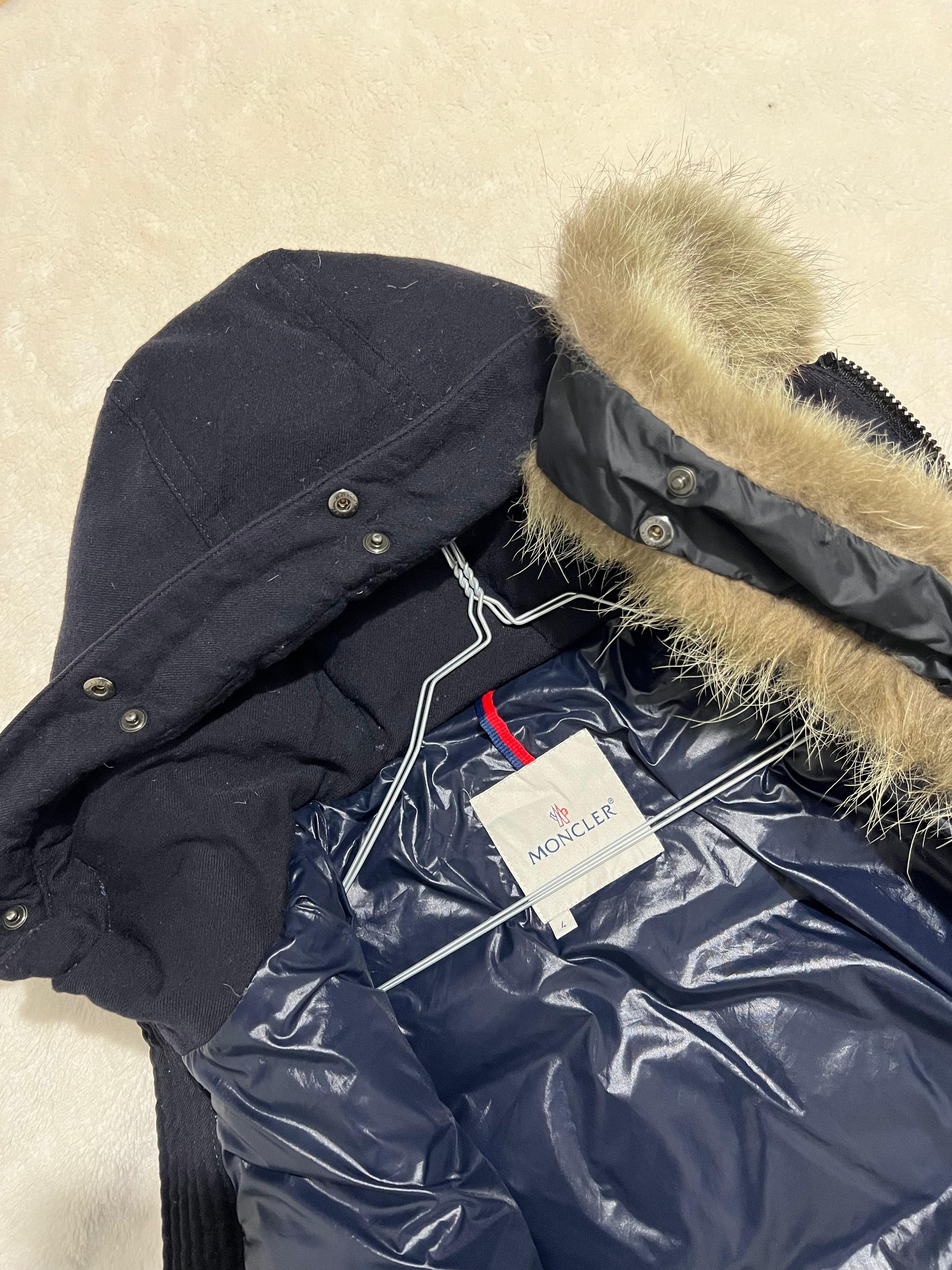 Moncler Moncler Long Wool Parka Navy Size US XL / EU 56 / 4 - 17 Thumbnail