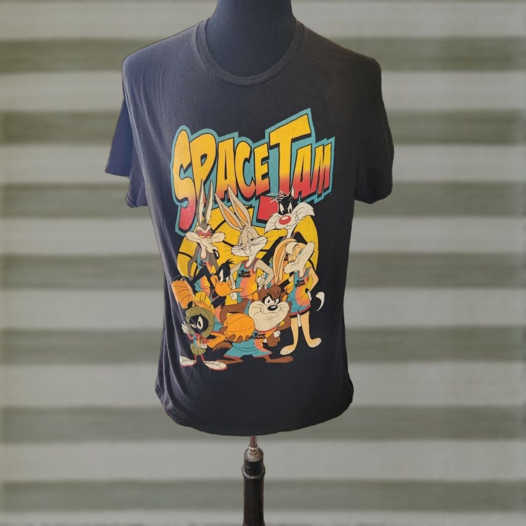 Vintage SPACE JAM Looney Tunes Tune Squad Short Sleeve Crew Neck T Shirt Black L Mens Size US L / EU 52-54 / 3 - 1 Thumbnail