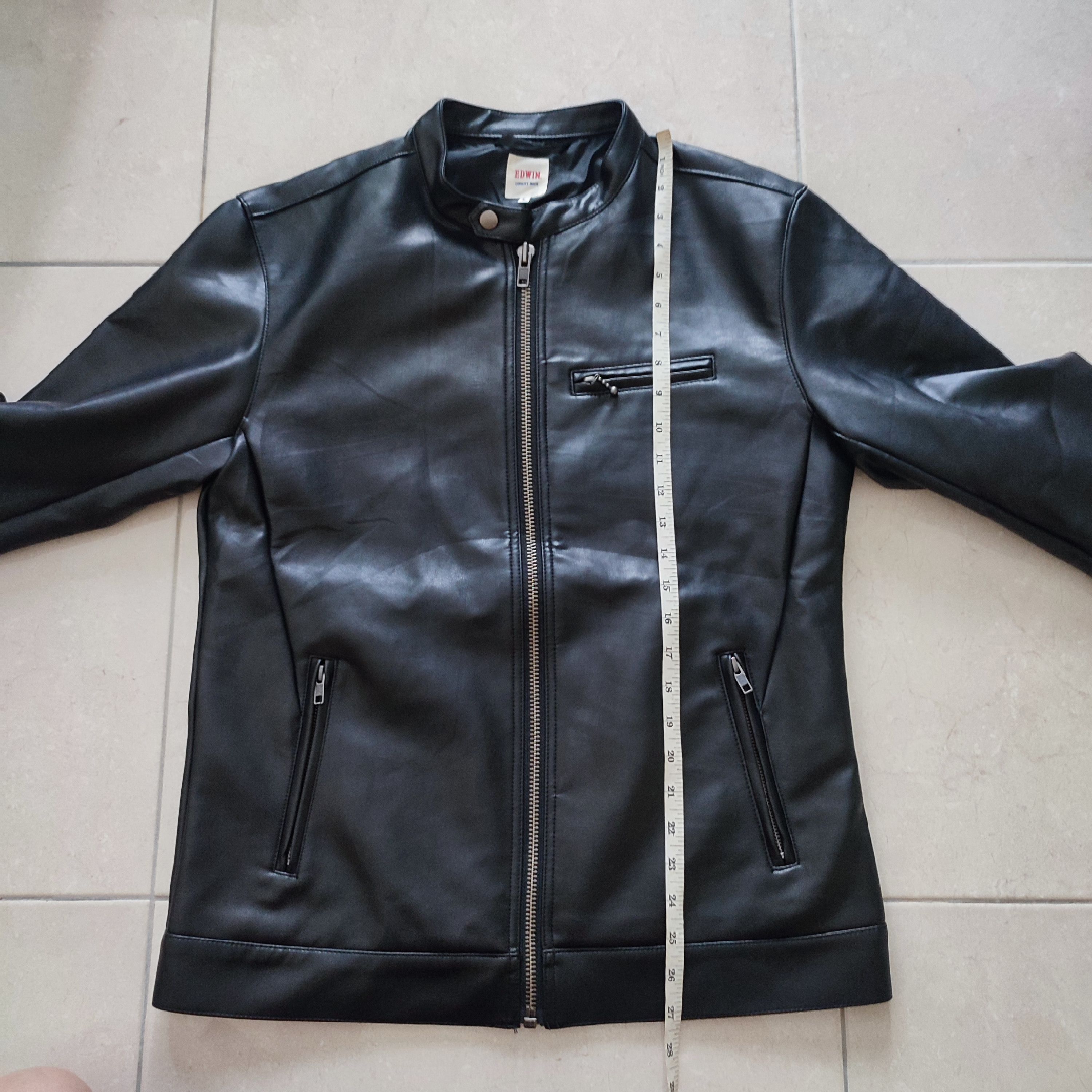 Edwin × Leather 🔥STEALS🔥Rare Edwin Vegan Leather Rider Jacket Size US L / EU 52-54 / 3 - 5 Thumbnail