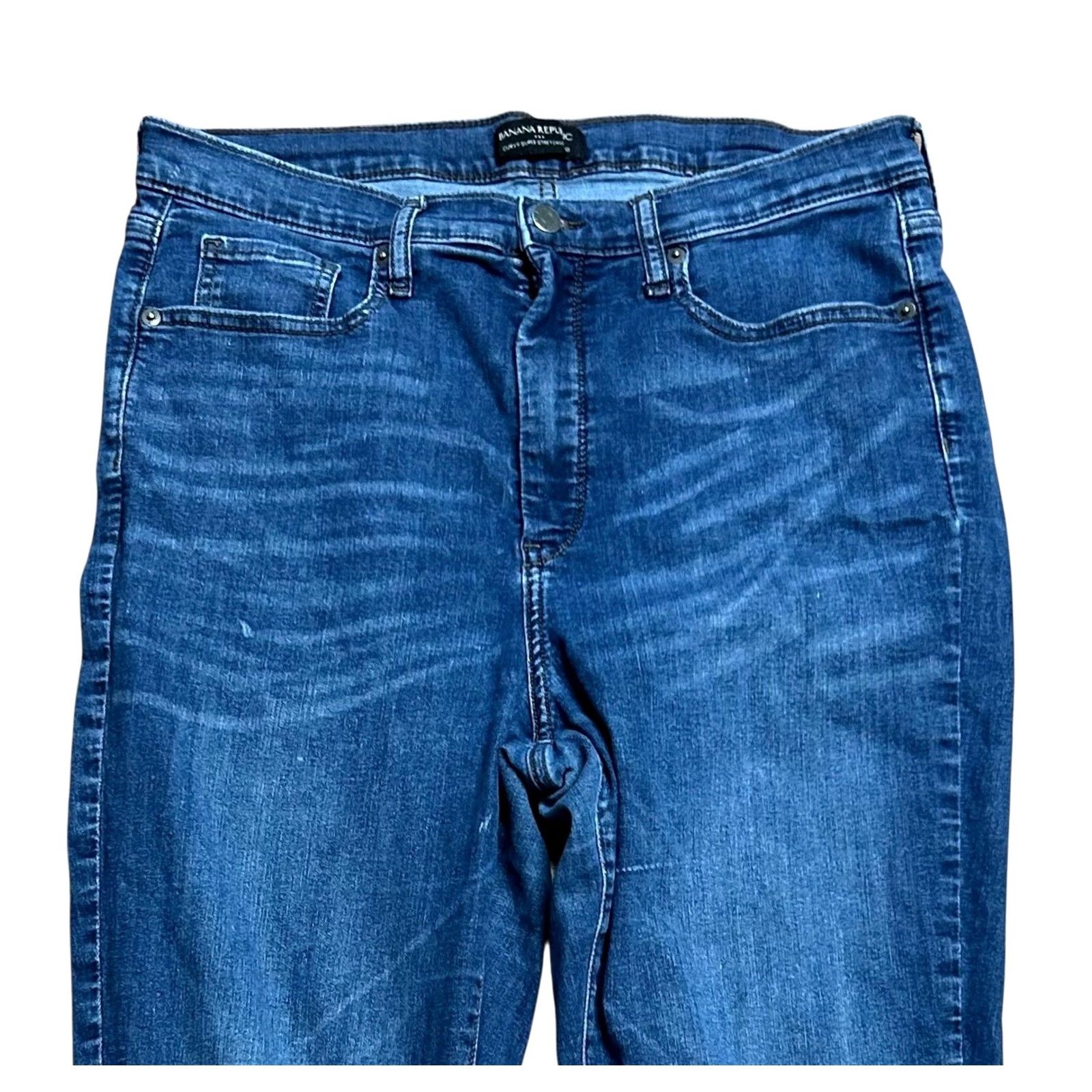 Banana Republic Banana Republic Curvy Skinny Jeans Women 32/14 Denim High Rise Stretch Jeans 5-Pocket Solid Blue Women Size 36" / US 14 / IT 50 - 4 Thumbnail