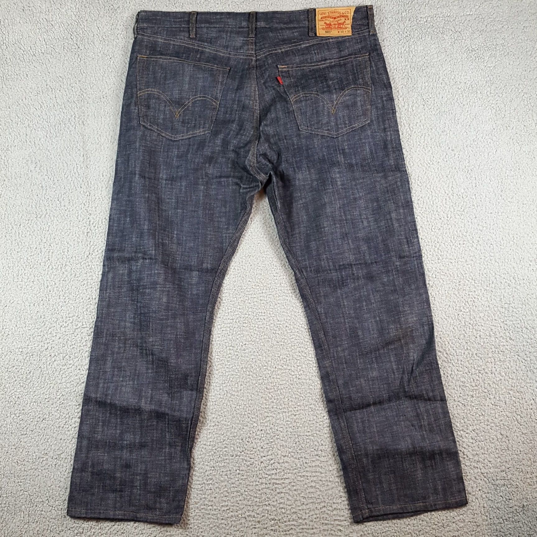 Levi's VINTAGE Levi's 501 Regular Fit Cowboy Dark Wash Button Fly 40x30 Denim Blue Jeans Jeans Men Blue Cotton 5-Pocket 90s Western Workwear Size US 40 / EU 56 - 6 Thumbnail