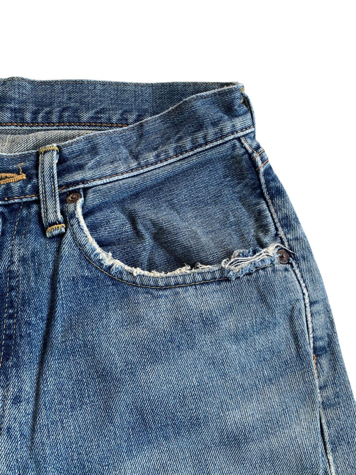 Kapital VINTAGE EDWIN 505 SELVEDGE FADED DISTRESSED DENIM 🎌☠️ Size US 29 - 18 Thumbnail