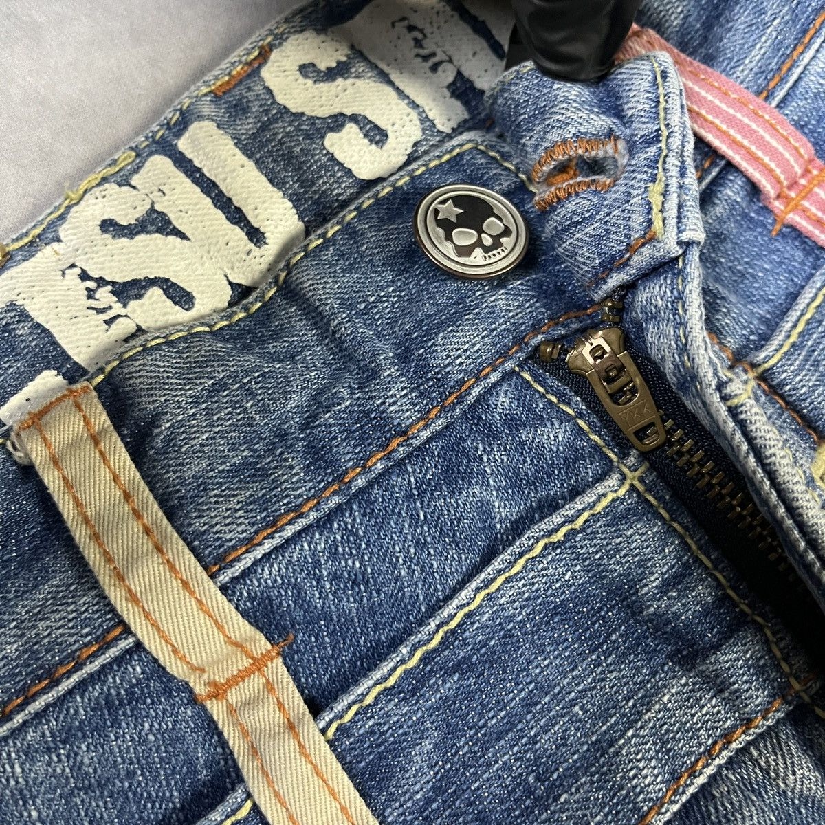 Japanese Brand Japan Double Waist by BA-TSU STUDIO Skull Pocket Jeans Size US 28 / EU 44 - 3 Thumbnail