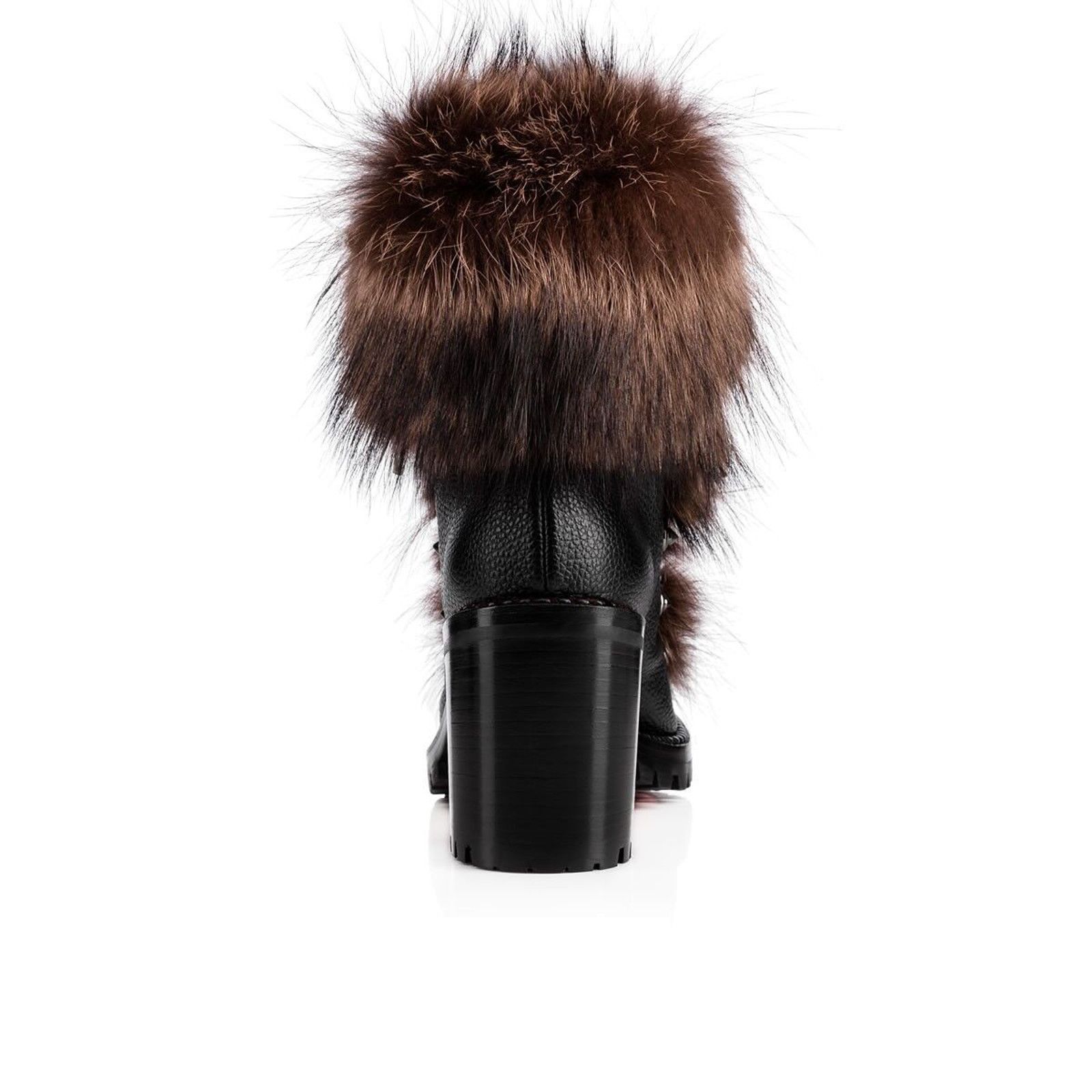 Christian Louboutin Christian Louboutin Fanny Black Brown Fur Leather Tie Heel Size US 4 / IT 34 - 10 Thumbnail