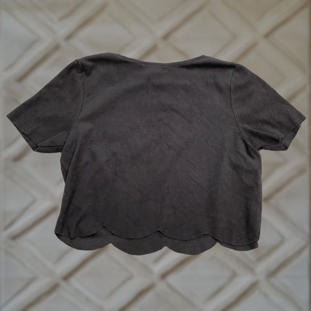 AQUA Aqua Blouse Womens Small Black Short Sleeve Classic Size S / US 4 / IT 40 - 1 Thumbnail