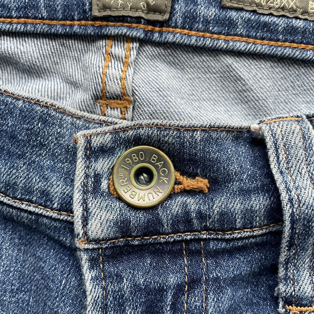 Japanese Brand × Jean × Numbers Vintage Back Number Faded Jeans Wash Denim Pants W32x32 Size US 32 / EU 48 - 6 Thumbnail
