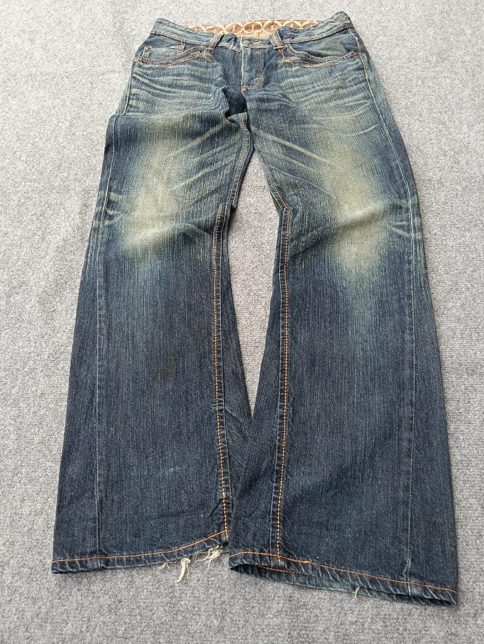 Edwin Flare Edwin Buffalo Head sick faded blue made in Japan 🇯🇵 Size US 34 / EU 50 - 1 Thumbnail