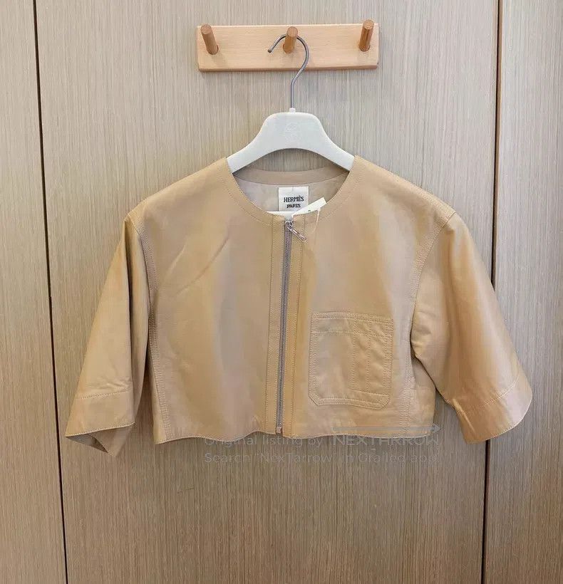 Hermes Hermes Nude short sheepskin leather jacket Size XS / US 0-2 / IT 36-38 - 4 Thumbnail