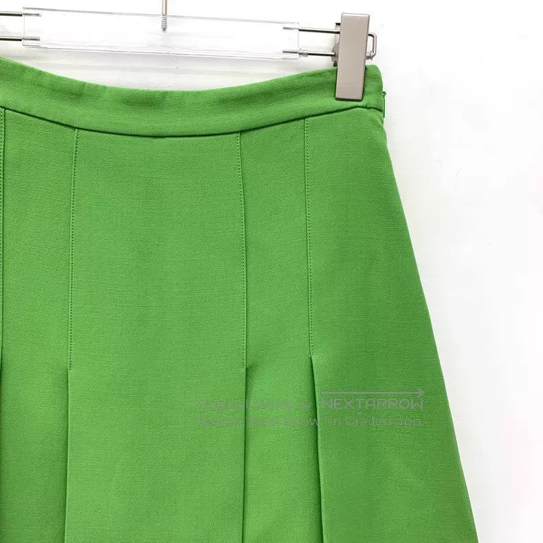 Gucci Gucci Green wool casual pleated skirt Size 26" / US 2 / IT 38 - 3 Thumbnail