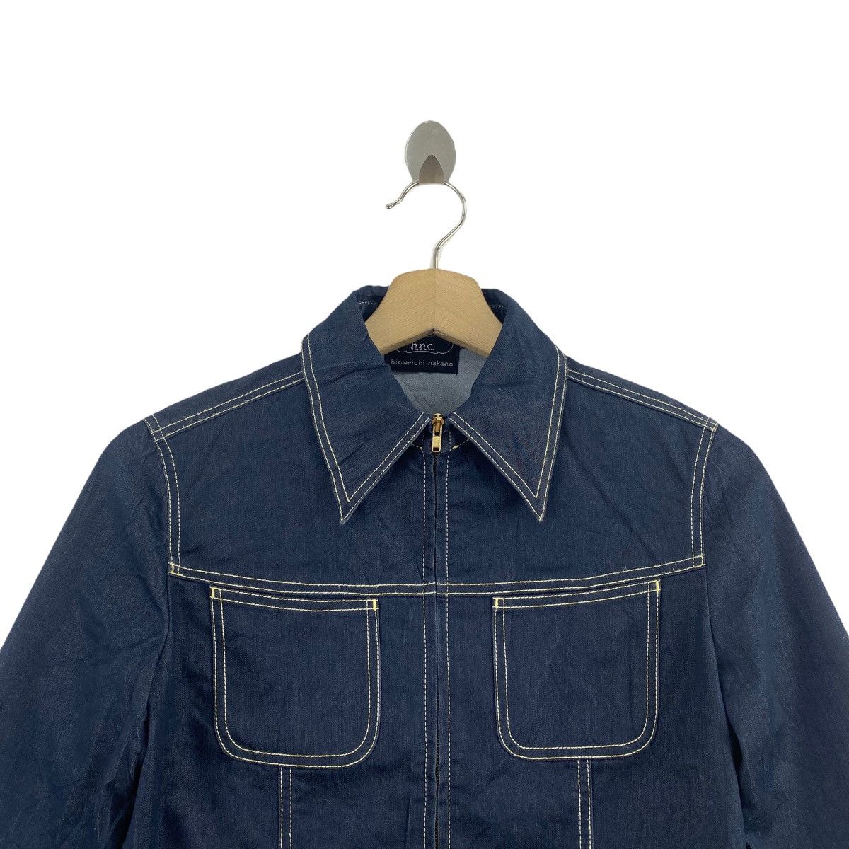 Japanese Brand HIROMICHI NAKANO Japanese Designer Navy Denim Jeans Jacket Size XXS / US 00 / IT 34 - 2 Thumbnail