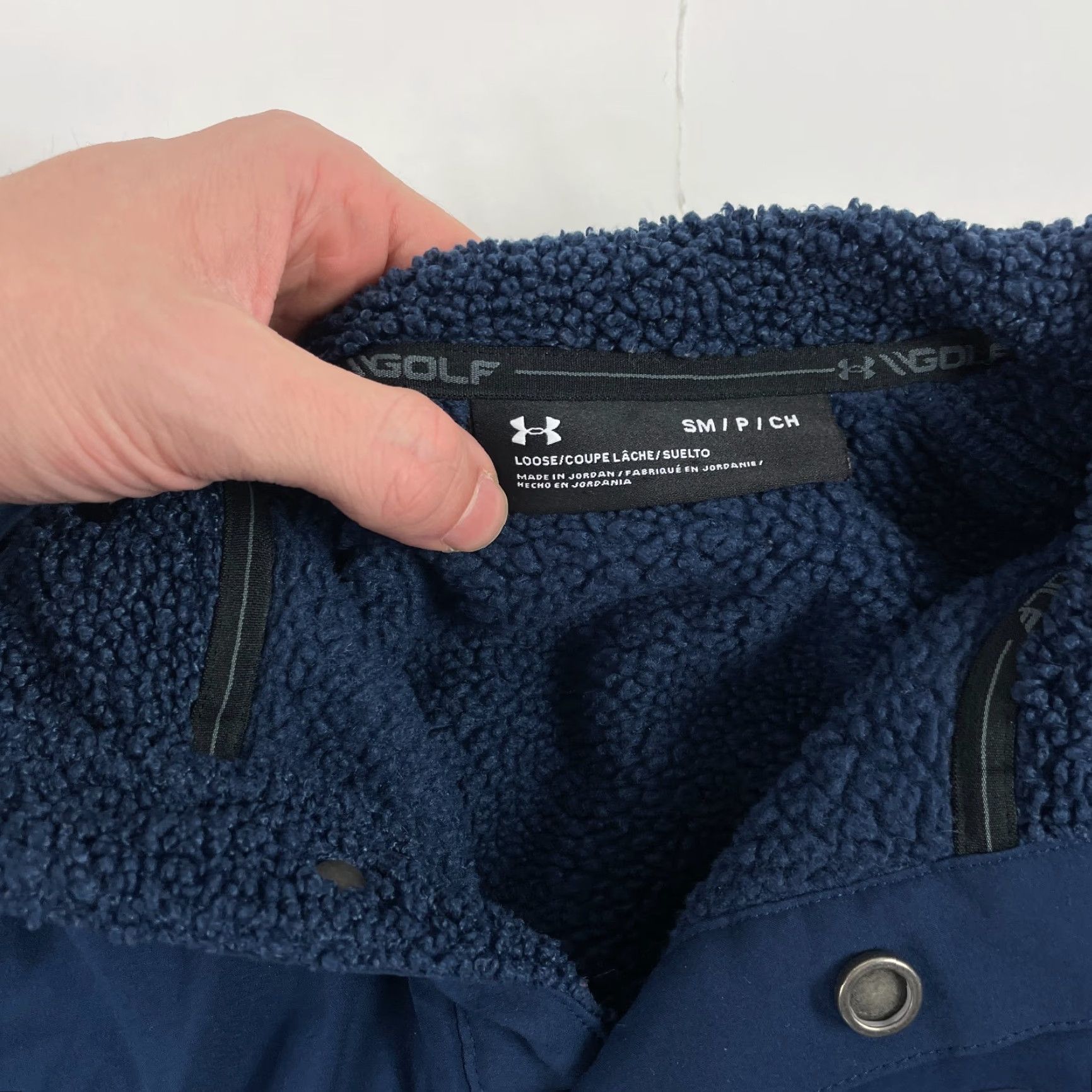 Under Armour Under Armour Sweater Mens Small Blue Sherpa Fleece 1/4 Snap Pullover Golf Golfer Shirt Size US S / EU 44-46 / 1 - 7 Thumbnail