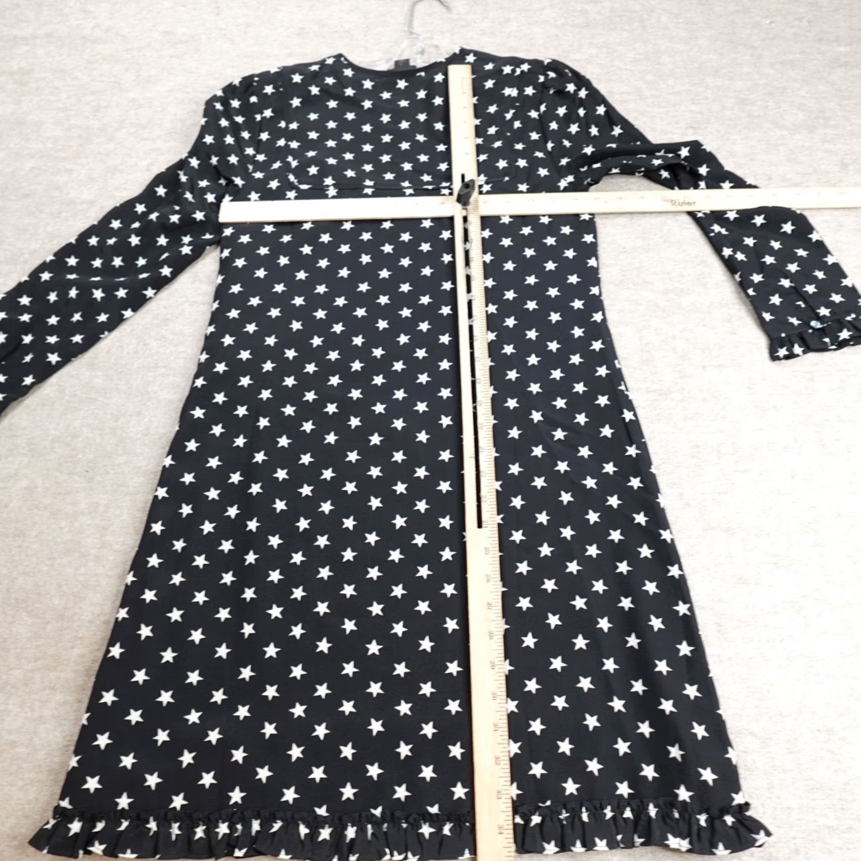 J.Crew J.CREW Womens Dress Black White Stars 100% Silk Size 2 Size XS / US 0-2 / IT 36-38 - 6 Thumbnail