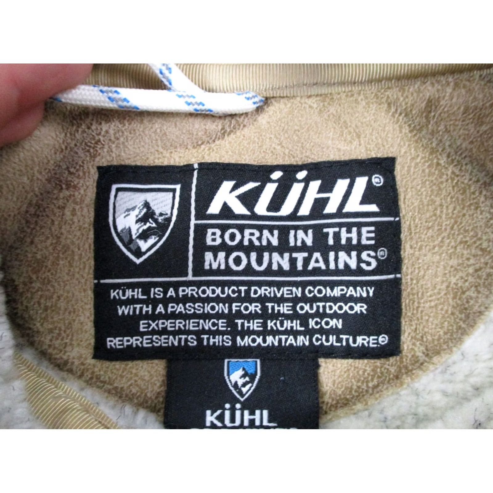 Vintage Kuhl Jacket Womens L Beige Wool Blend Fleece Hooded Outdoors Hiking Camping Jacket Size L / US 10 / IT 46 - 6 Thumbnail