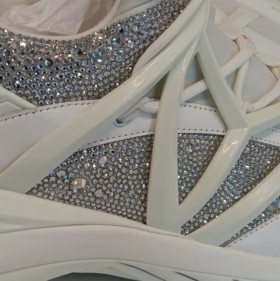 Jimmy Choo Jimmy Choo Cosmos Crystal Embellished Lo Top Sneakers-EU44 Size US 11 / EU 44 - 7 Thumbnail