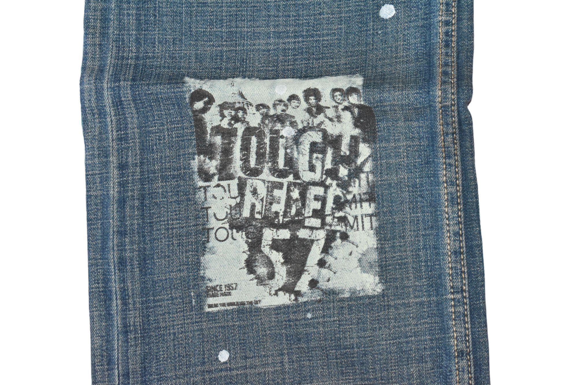 Japanese Brand Flared Tough Jeansmith Patchwork Denim Pants Size US 34 / EU 50 - 7 Thumbnail