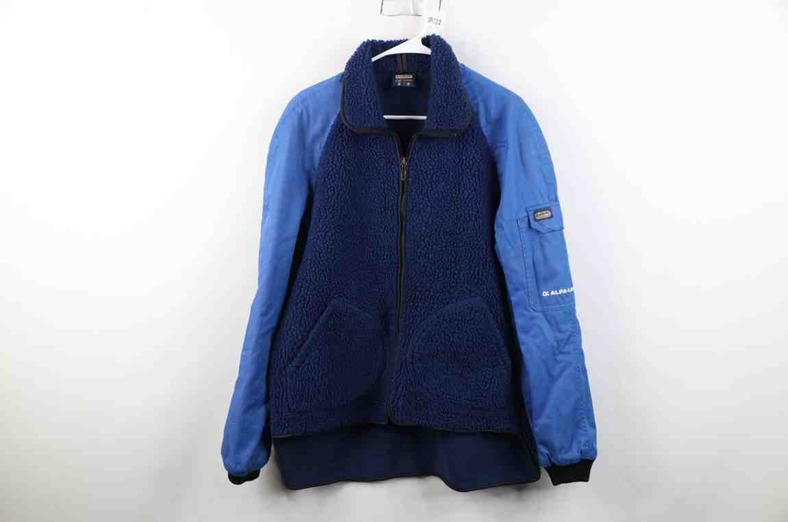 Vintage Vintage 90s Centrifuge Deep Pile Fleece Full Zip Jacket Blue Size US M / EU 48-50 / 2 - 1 Thumbnail