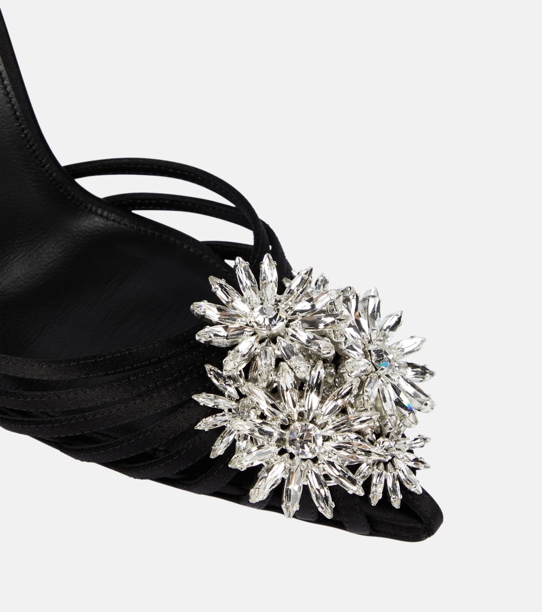 Aquazzura o1y0725 Ankle Strap Sandals in Black/Silver Size US 6 / IT 36 - 3 Thumbnail
