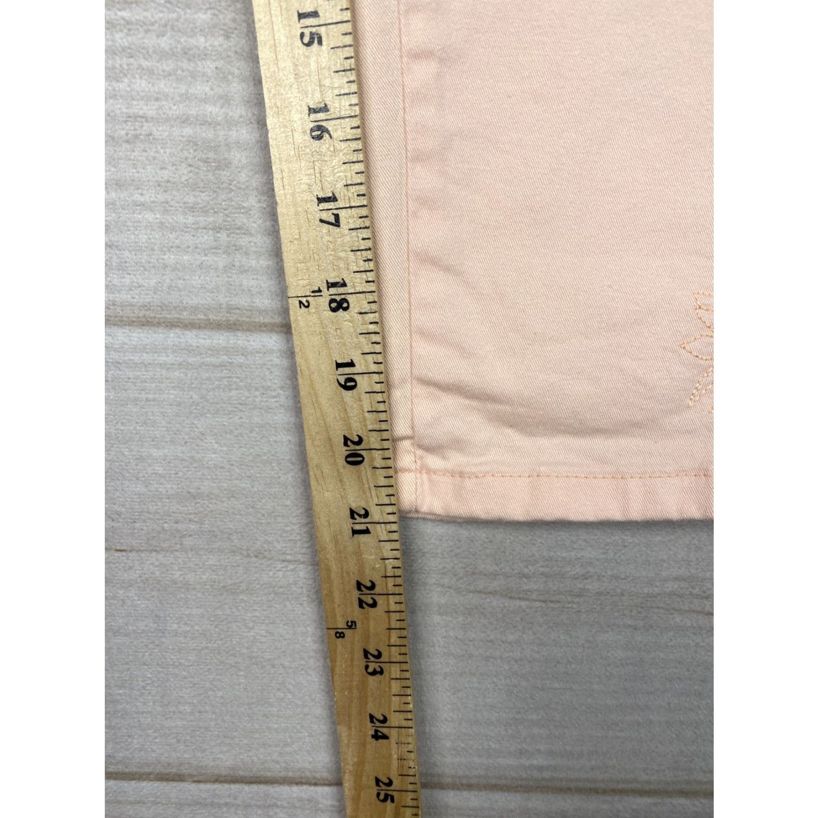 Vintage Riders by Lee Jeans Womens Sz 14 Peach Embroidered Straight Leg Stretch Denim Shirt? Size 36" / US 14 / IT 50 - 7 Thumbnail