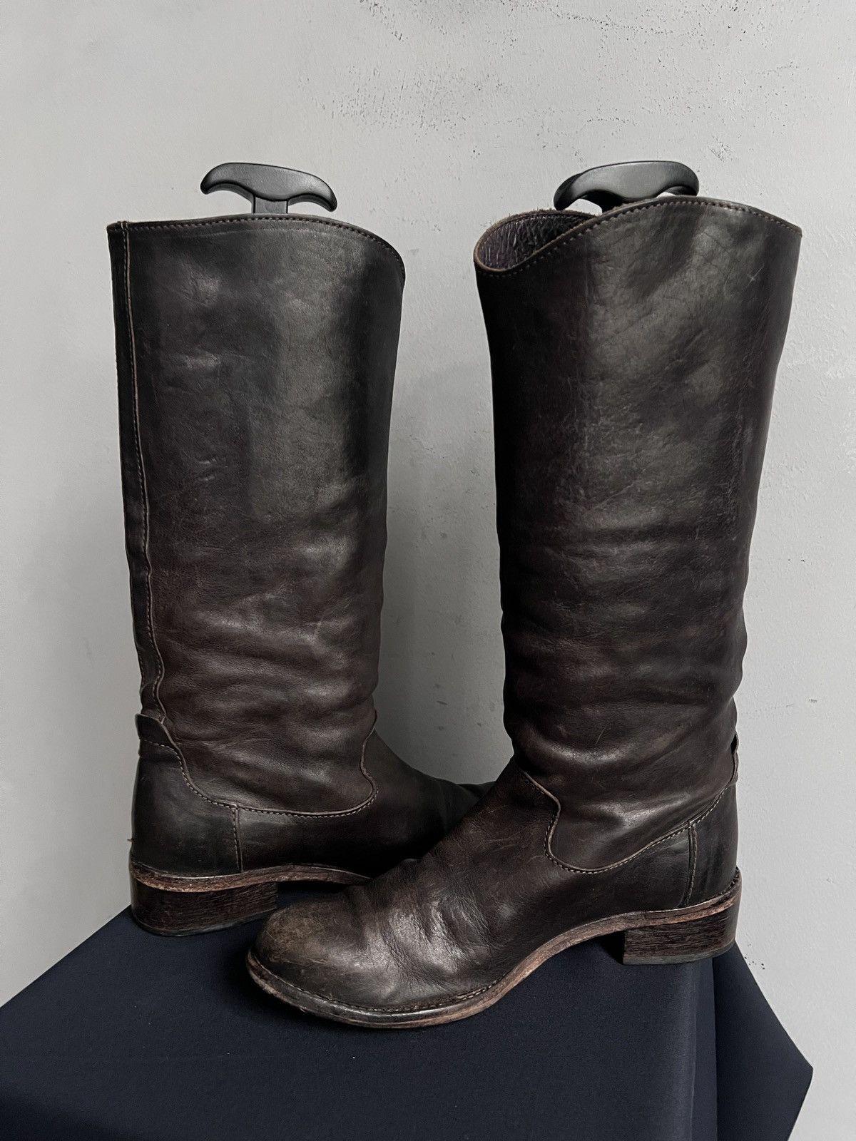 MoMA Moma Leather Tall Brown Boots Zipper Vintage Size US 8 / IT 38 - 8 Thumbnail
