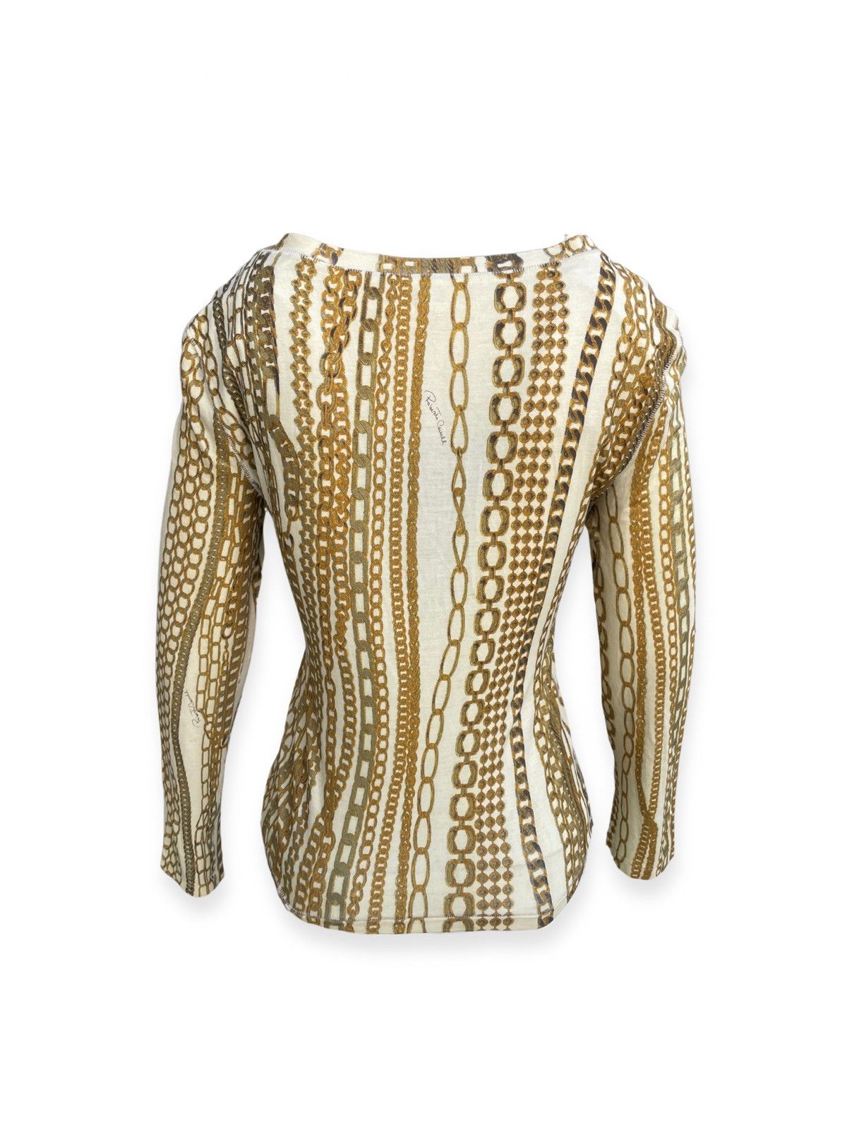 Roberto Cavalli Roberto Cavalli Trompe-L'œil Chain Print Shirt Size S / US 4 / IT 40 - 3 Thumbnail