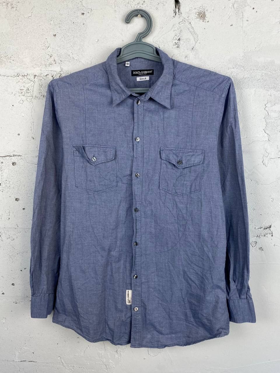 Designer × Dolce & Gabbana Dolce&Gabbana Luxury Jeans Pocket Blue Shirt Size US M / EU 48-50 / 2 - 3 Thumbnail