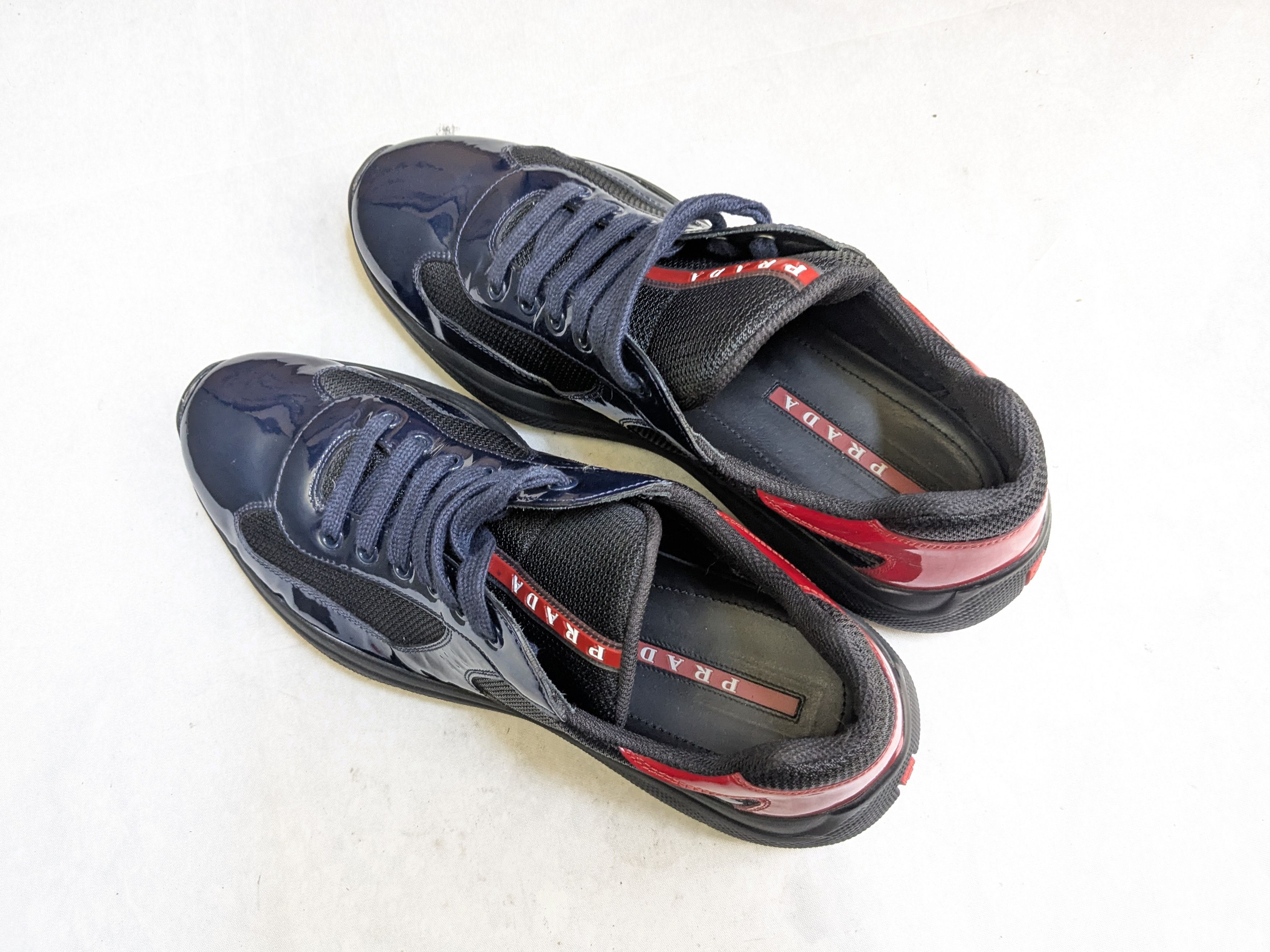 Prada Prada America's Cup Sneakers Navy Blue Black 10 Red Low Size US 10 / EU 43 - 16 Thumbnail