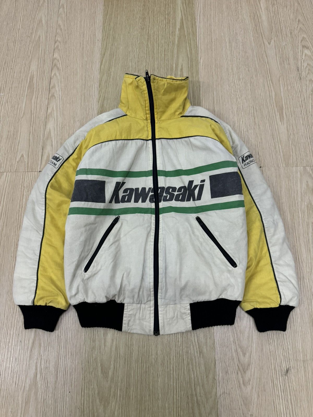 Vintage 🔥RARE Vintage 80’s Kawasaki Racing Team bomber jacket Size US M / EU 48-50 / 2 - 1 Thumbnail