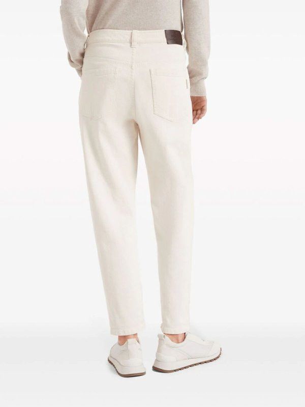 Brunello Cucinelli o1la1rc1a0425 Lady Dyed Pants in White Size 26" / US 2 / IT 38 - 3 Thumbnail