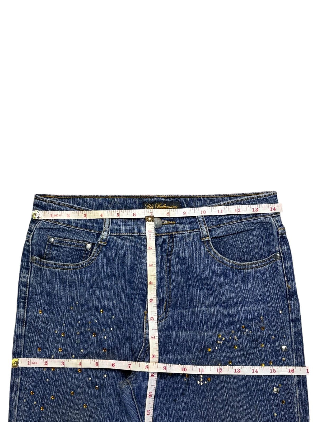 Japanese Brand Vintage Japanese Brand Mud Wash Studded Distress Flare Jeans Size 29" - 13 Thumbnail