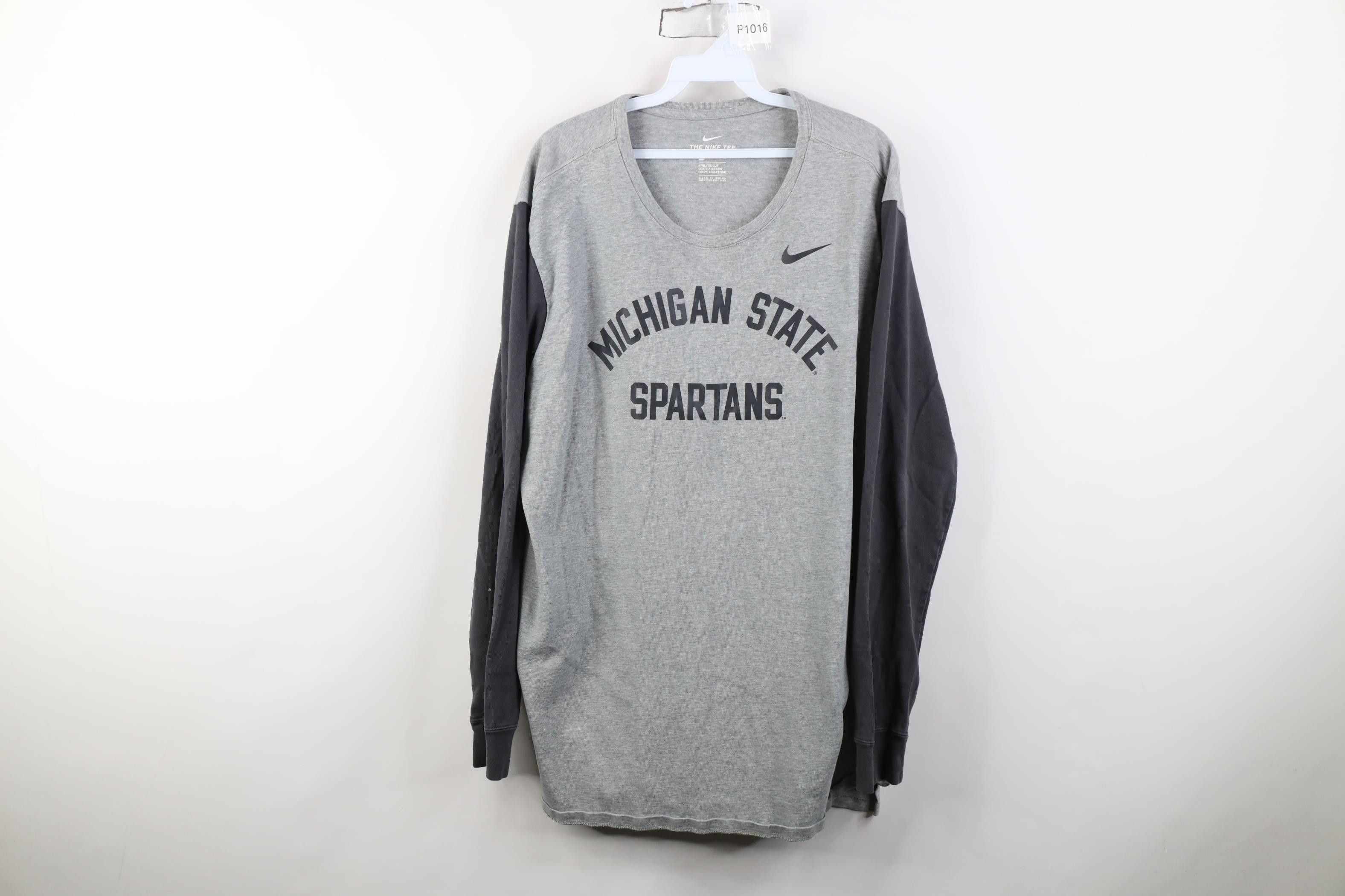 Nike Nike Michigan State University Raglan T-Shirt Gray Cotton Size US XL / EU 56 / 4 - 1 Thumbnail