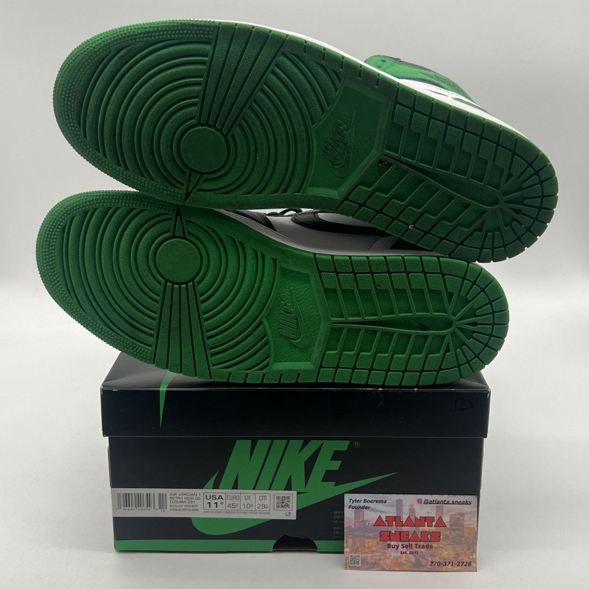 Nike Air Jordan 1 high lucky green Size US 11.5 / EU 44-45 - 8 Thumbnail