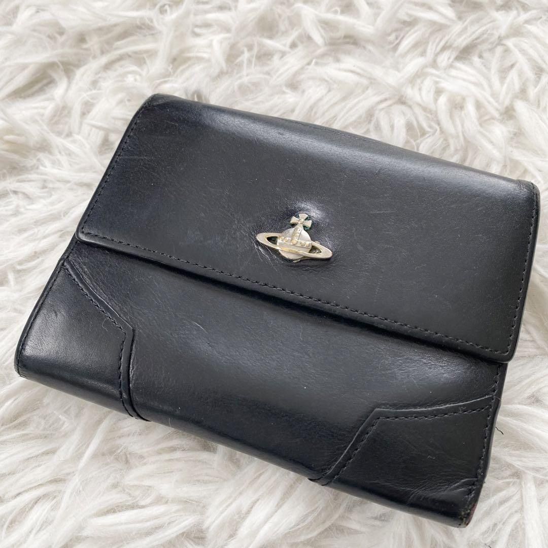 image of Vivienne Westwood Orbit Logo Wallet in Black, Men's