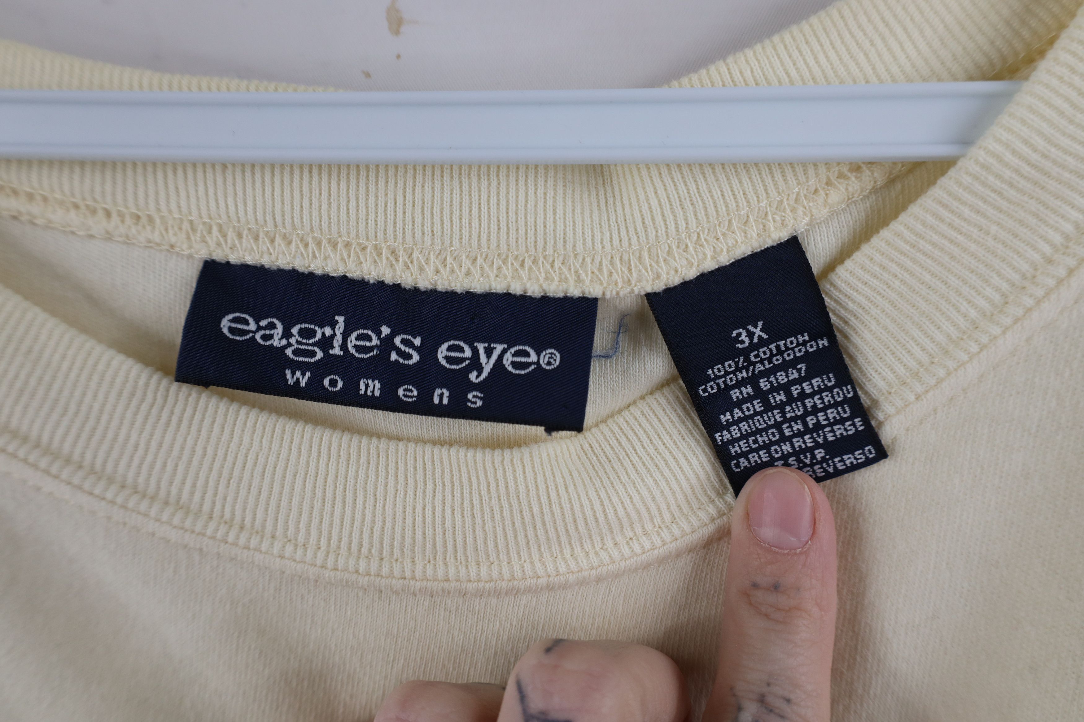 Vintage Vintage 90s Streetwear Cotton Short Sleeve T-Shirt Beige Size 3XL / US 20-22 - 6 Thumbnail