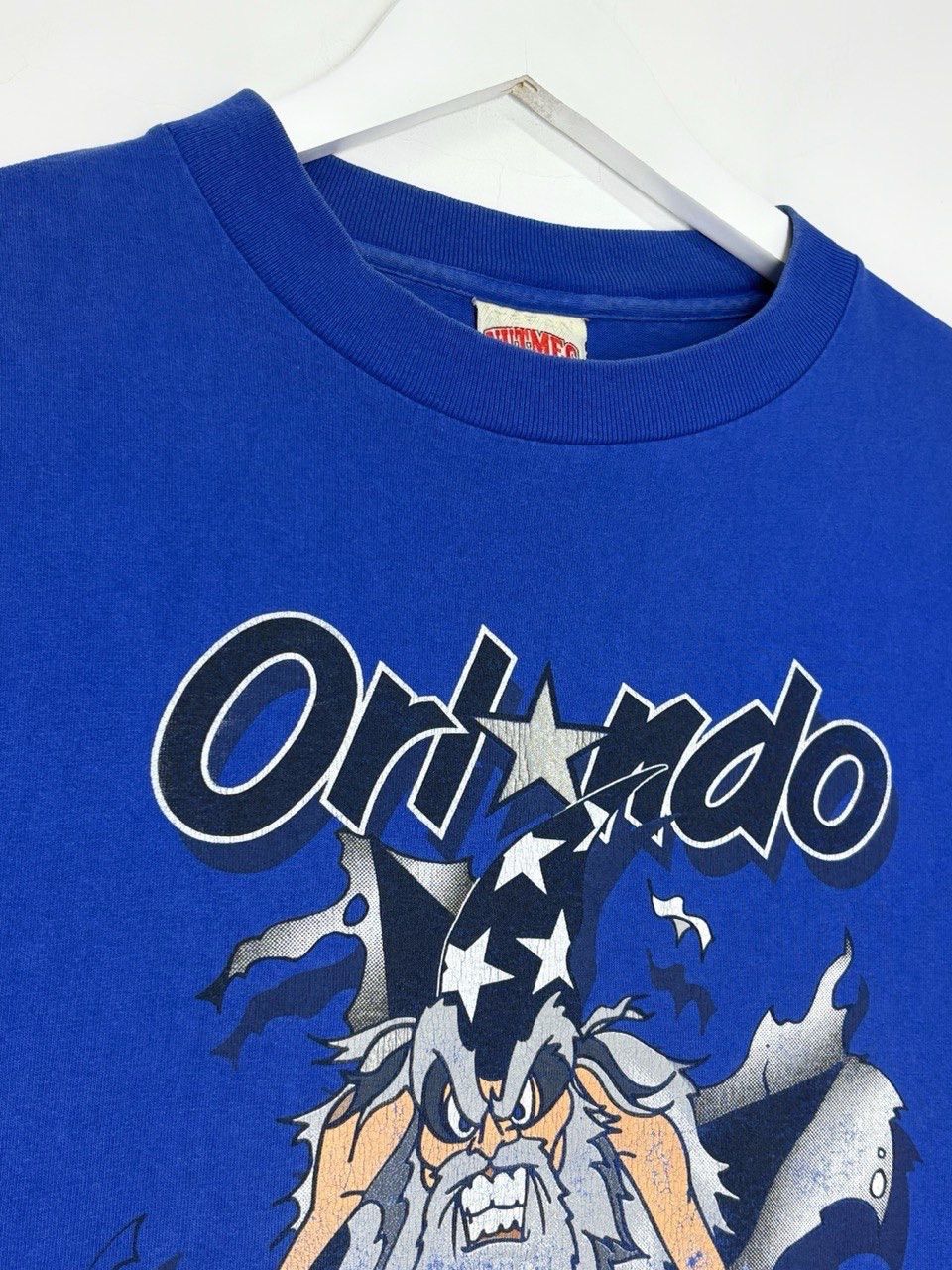 Nutmeg Vintage 90s Orlando Magic T-Shirt Wizard Mascot Graphic NBA Size US L / EU 52-54 / 3 - 3 Thumbnail