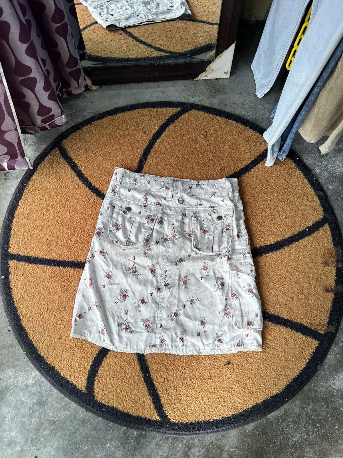 Hysteric Glamour 🔥Rare Fullprint Floral Skulls Hysteric Glamour Cargo Skirt Size 31" - 2 Thumbnail