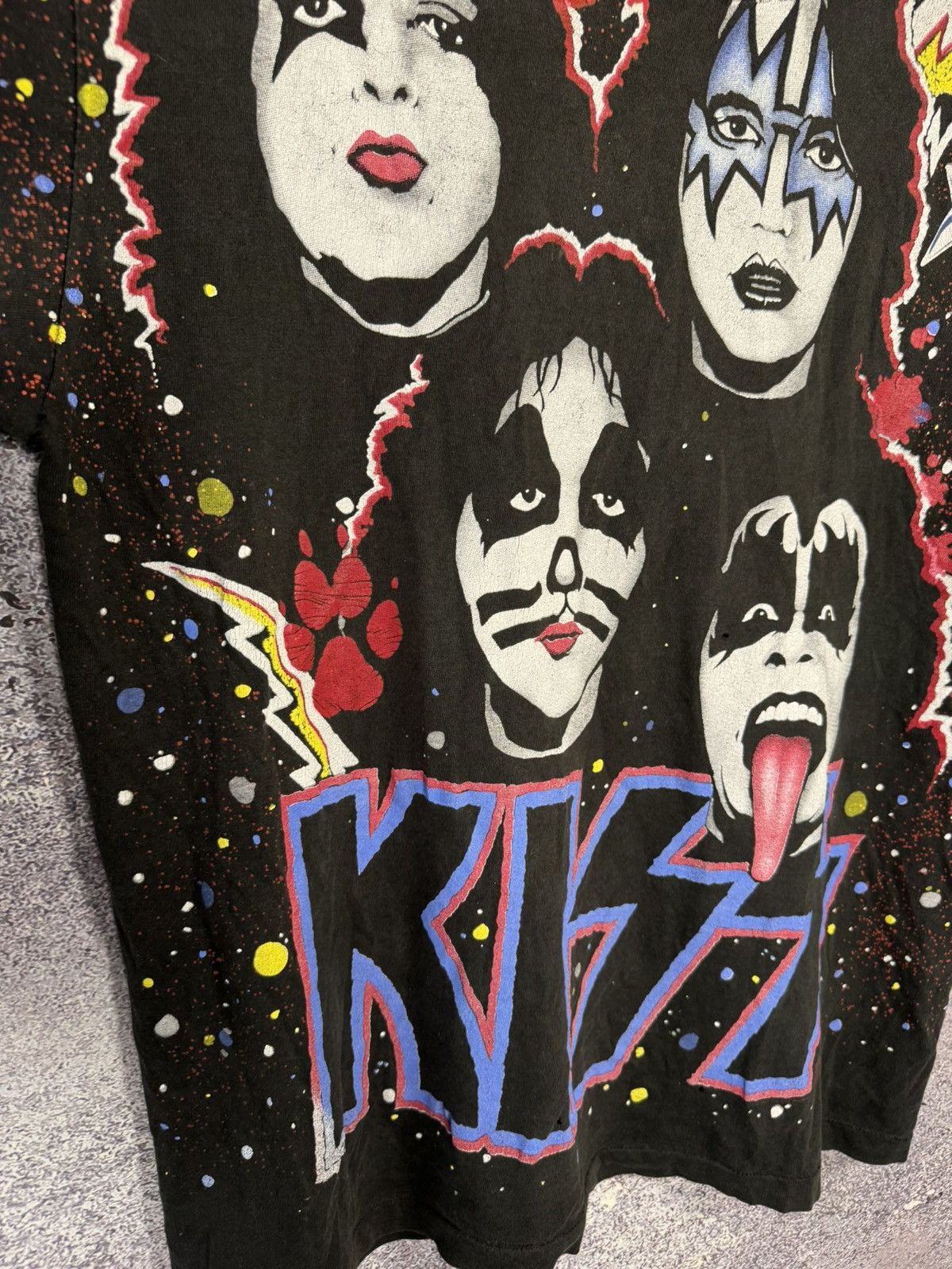 Band Tees × Hanes × Vintage 1992 Vintage KISS T-Shirt Faces AOP Hanes Winterland Concert Size US L / EU 52-54 / 3 - 8 Thumbnail