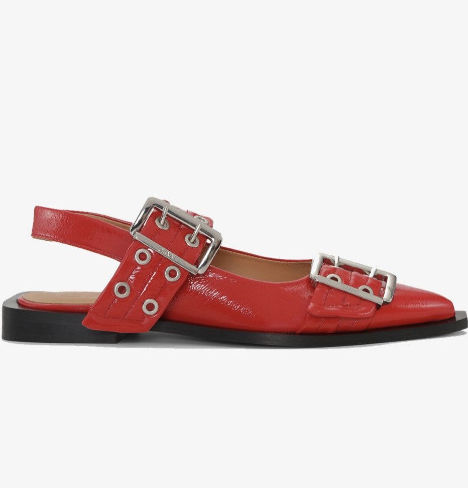 Ganni Ganni Ballerina Flats - Racing Red Size US 10 / IT 40 - 4 Thumbnail