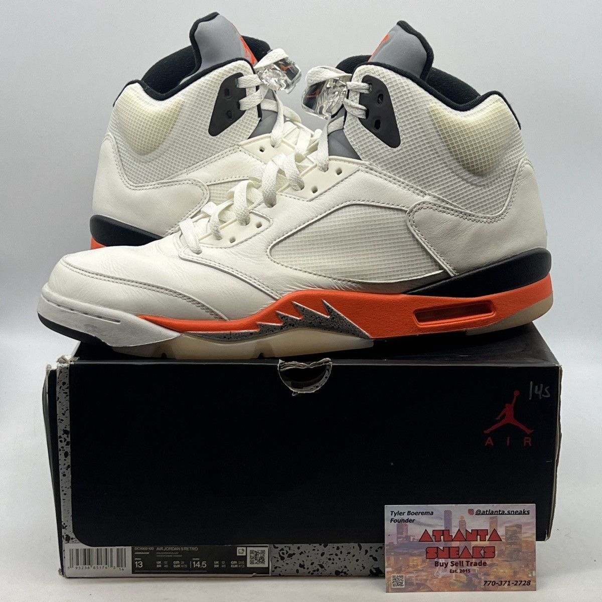 image of Air Jordan 5 Shattered Backboard Shoes in White, Men's (Size 13)