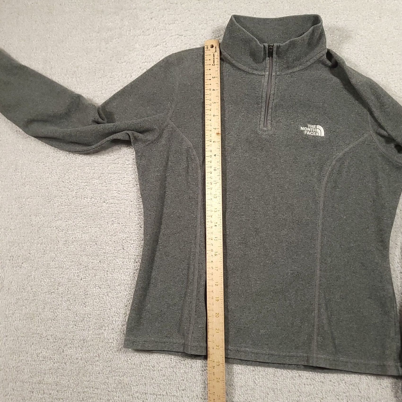 The North Face The North Face Sweater Womens M Gray TKA 100 Warm Fleece Quarter Zip Pullover Size XS / US 0-2 / IT 36-38 - 5 Thumbnail
