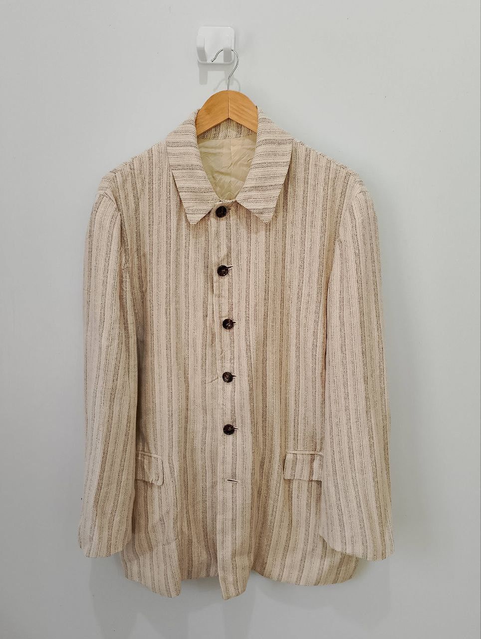 TETE HOMME by Issey Miyake Striped Knitted Jacket Japan Made