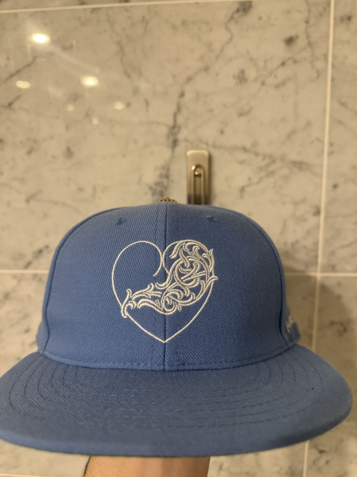 Chrome Hearts Chrome Hearts Fitted Vine Heart Hat “Carolina Blue” Size ONE SIZE - 8 Thumbnail
