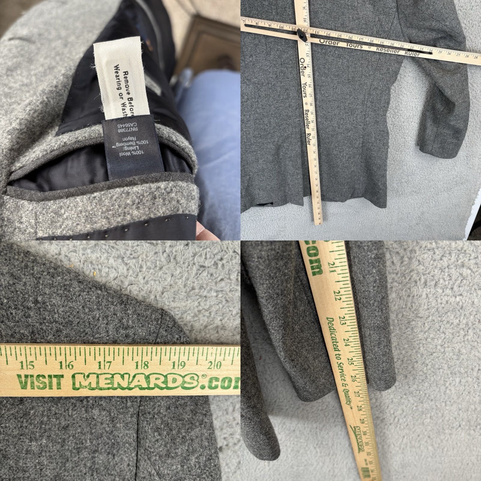 J.Crew J.CREW Blazer Wool Tweed Yorkshire Moon Ludlow Jacket 42L Mens Gray Notch Lapel Long Single-Breasted 2-Button Four-Button Dress Coat Size 42R - 8 Thumbnail